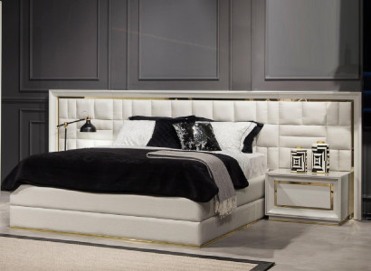 Luxury furniture bed 160x200 cm double bed modern furniture in white bed frames